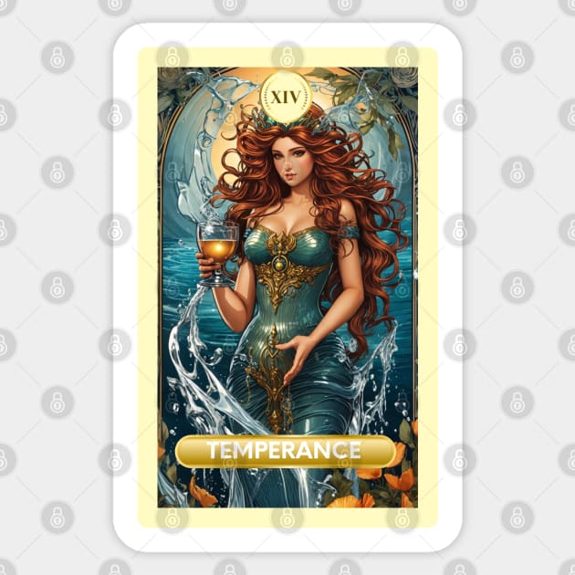 The Temperance Card From the Light Mermaid Tarot Deck. Sticker by MGRCLimon